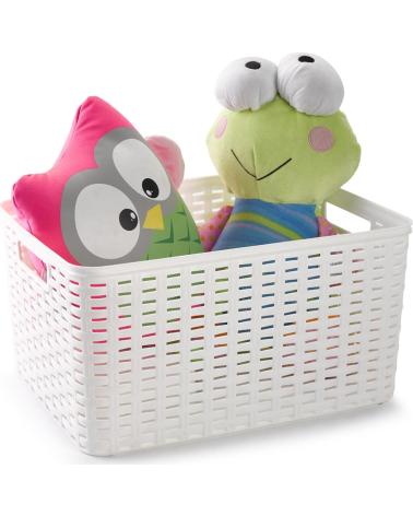 PLASTICFORTE CESTA ORGANIZADORA MULTIUSOS DISEÑO TRENZADO MULTICOLOR