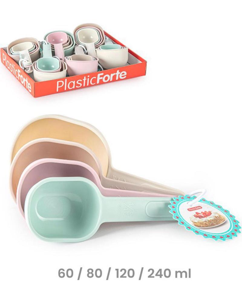 PLASTICFORTE SET DE CUCHARAS MEDIDORAS PLASTICFORTE 60-240ML MULTICOLOR