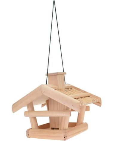 PROGARDEN COMEDERO PARA AVES DE MADERA NATURAL CON TECHO MULTICOLOR