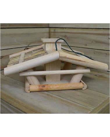 PROGARDEN COMEDERO PARA AVES DE MADERA NATURAL CON TECHO MULTICOLOR