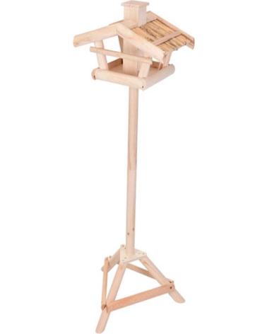 PROGARDEN COMEDERO PARA PÁJAROS CON SOPORTE DE MADERA NATURAL MULTICOLOR