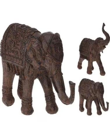 PROGARDEN CONJUNTO DE 3 FIGURAS DECORATIVAS DE ELEFANTES EM RESINA MULTICOLOR