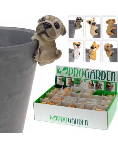 PROGARDEN FIGURA DECORATIVA PARA VASOS DESIGN CACHORROS MULTICOLOR