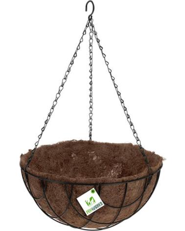 PROGARDEN MACETA COLGANTE DE FIBRA DE COCO CON SOPORTE METÁLICO MULTICOLOR