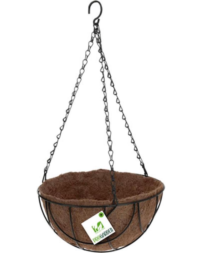PROGARDEN MACETA COLGANTE DE METAL CON FIBRA DE COCO PROGARDEN MULTICOLOR