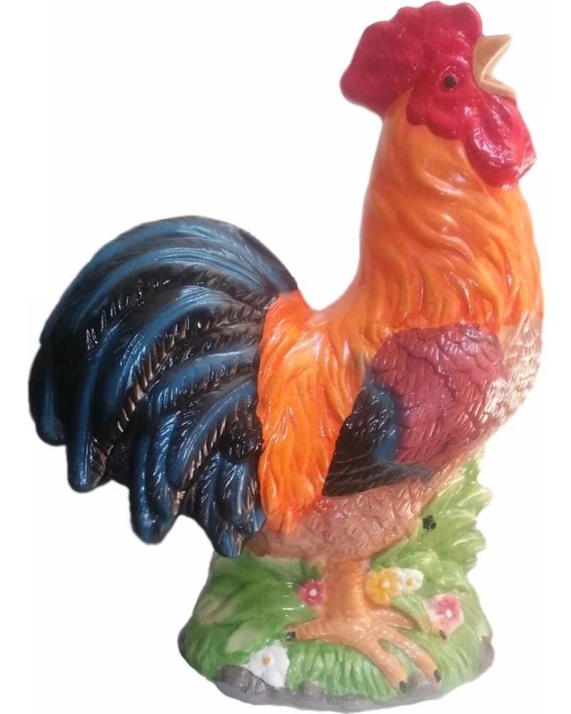 PROGARDEN HANDCRAFTED DECORATIVE ROOSTER GARDEN FIGURINE MULTICOLOR