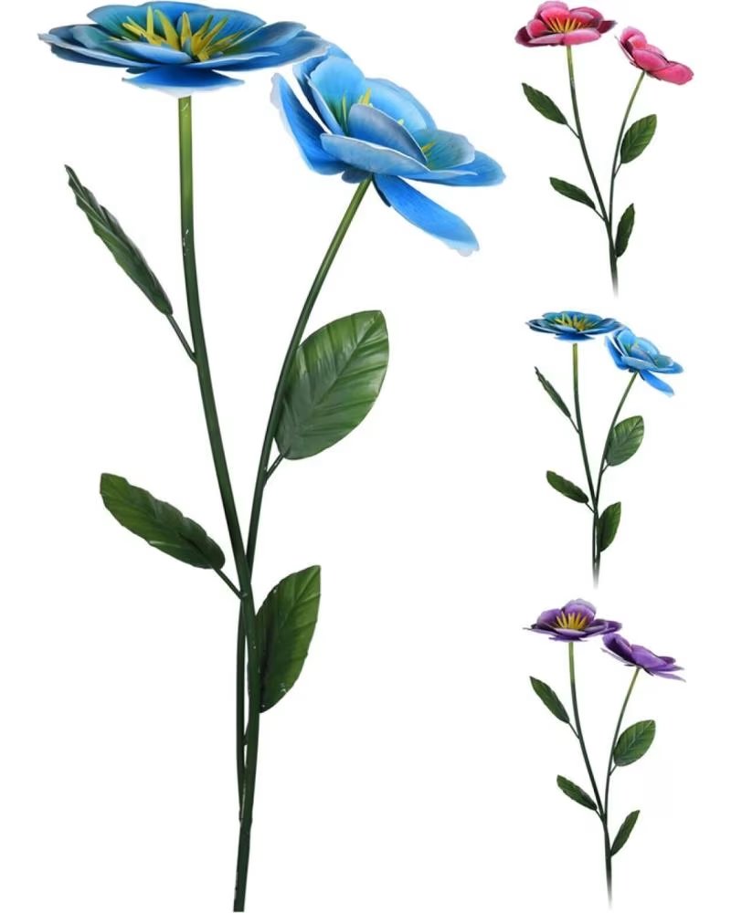 PROGARDEN PROGARDEN KÜNSTLICHE ZIERBLUME MIT LANGEM STIEL UND BLÄTTERN MULTICOLOR