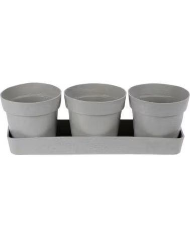 PROGARDEN 3ER SET BLUMENTÖPFE MIT UNTERSETZER MULTICOLOR