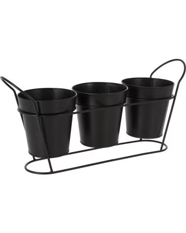 PROGARDEN PROGARDEN SET DE 3 MACETEROS CON SOPORTE METÁLICO MULTICOLOR
