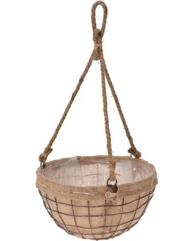 PROGARDEN JARDINIÈRE SUSPENDUE EN TREILLIS MÉTALLIQUE ET FIBRE NATURELLE MULTICOLOR