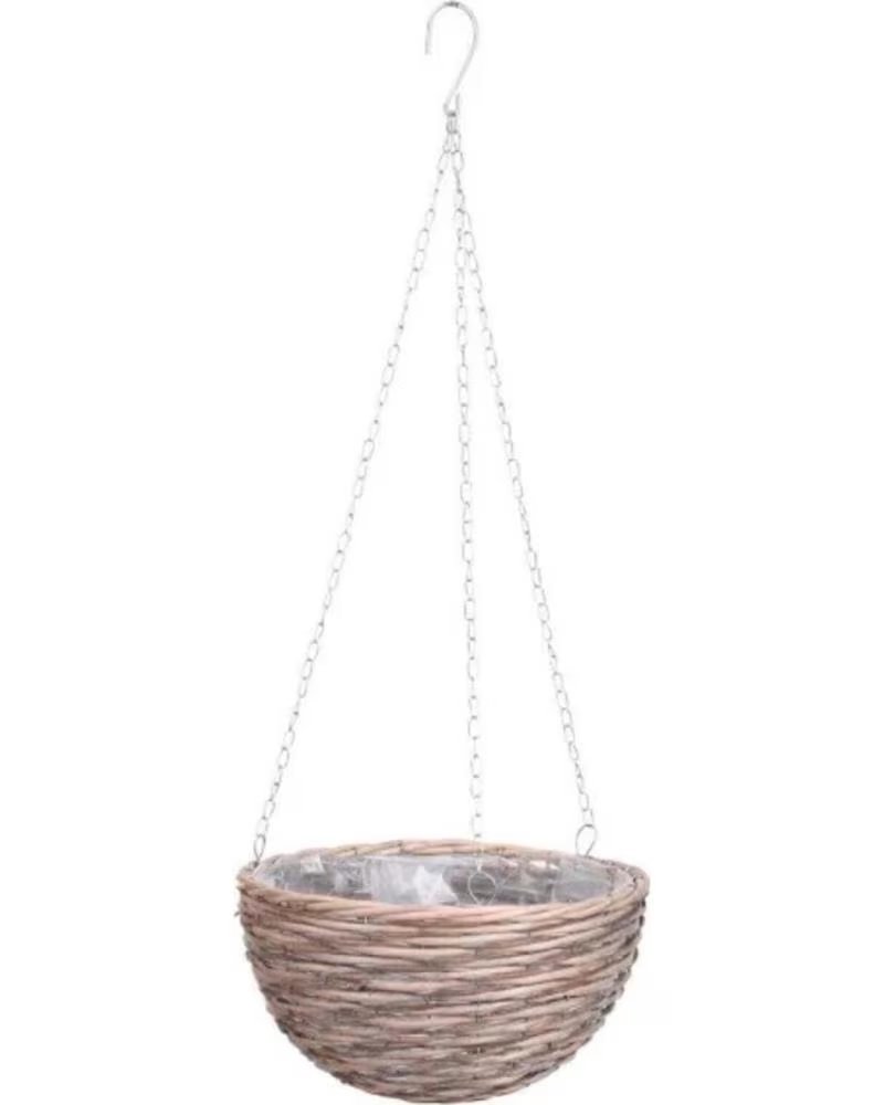 PROGARDEN HÄNGENDER WEIDENKORB-BLUMENTOPF MIT KETTE MULTICOLOR
