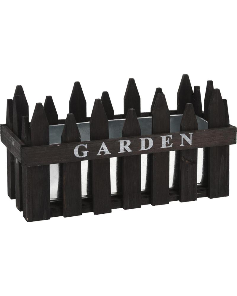 PROGARDEN MACETERO DECORATIVO ESTILO VALLA DE MADERA CON INSCRIPCIÓN GARDEN MULTICOLOR