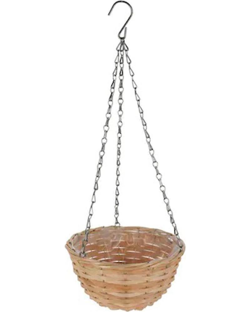 PROGARDEN MACETA COLGANTE DE MIMBRE CON CADENA METÁLICA MULTICOLOR