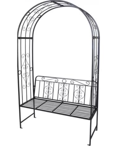 PROGARDEN BANCO DE JARDIM COM ARCO EM FERRO FORJADO MULTICOLOR