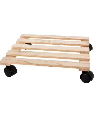 PROGARDEN SUPORTE DE MADEIRA COM RODAS PARA PLANTAS PROGARDEN MULTICOLOR