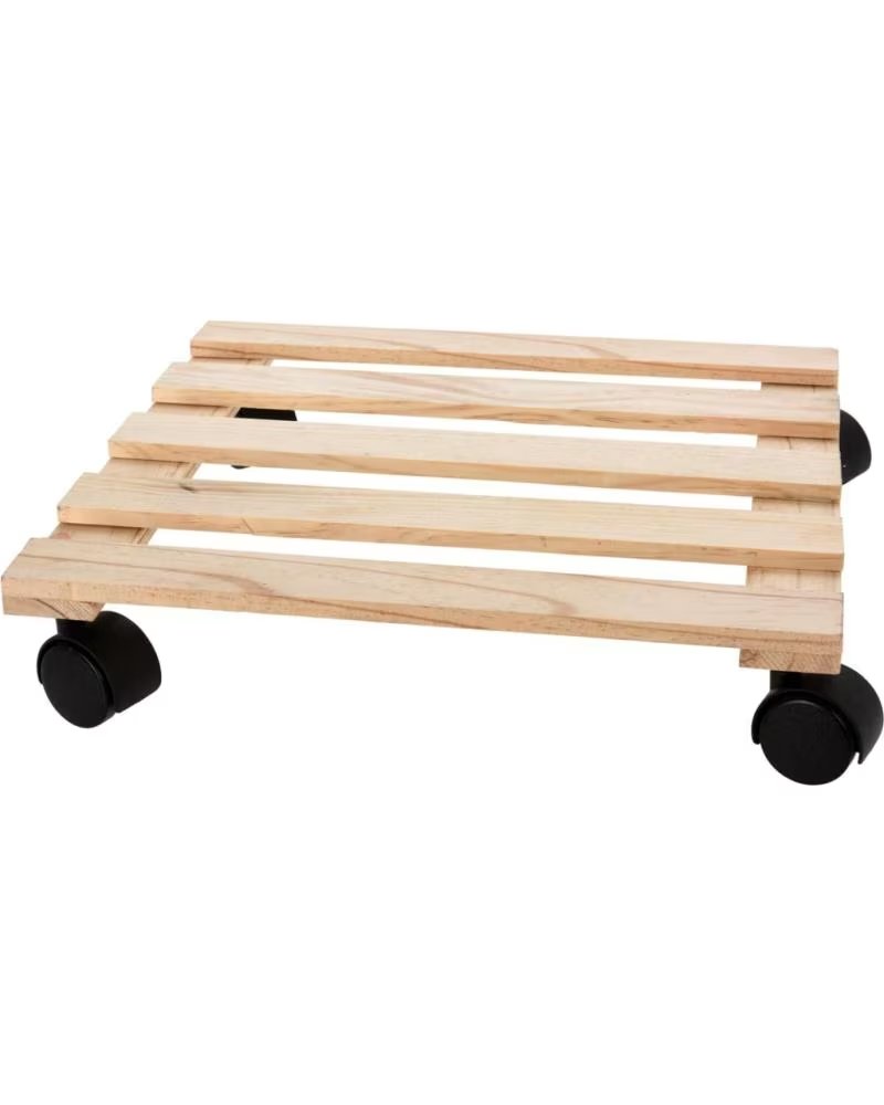 PROGARDEN SUPORTE DE MADEIRA COM RODAS PARA PLANTAS PROGARDEN MULTICOLOR