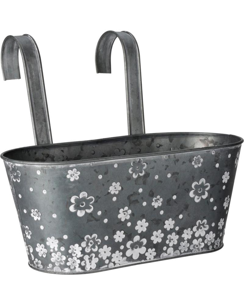 PROGARDEN MACETERO COLGANTE METÁLICO ESTAMPADO FLORAL MULTICOLOR