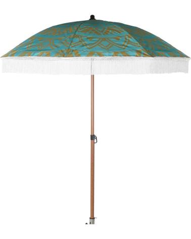 PROGARDEN SOMBRILLA DE JARDÍN CON MÁSTIL DE MADERA MULTICOLOR