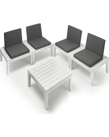 PROGARDEN CONJUNTO DE JARDIM PROGARDEN COM MESA E CADEIRAS DE RESINA MULTICOLOR