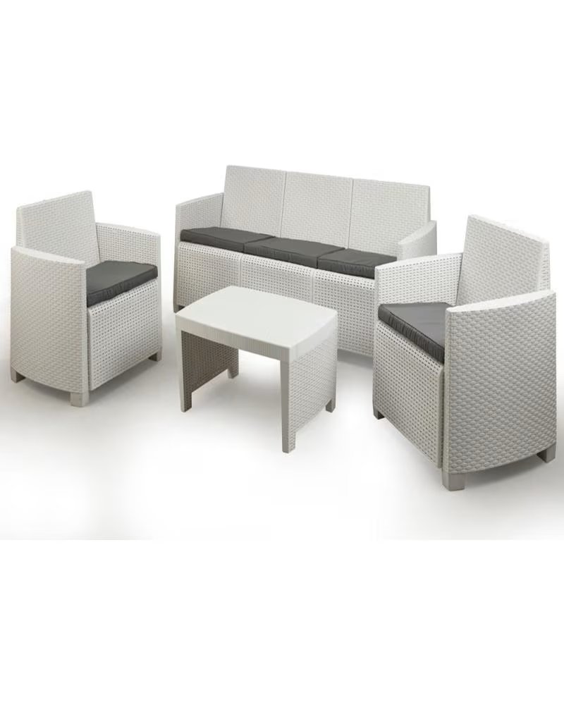 PROGARDEN PROGARDEN GARTENMÖBEL-SET MIT SOFA, ZWEI SESSELN UND TISCH MULTICOLOR