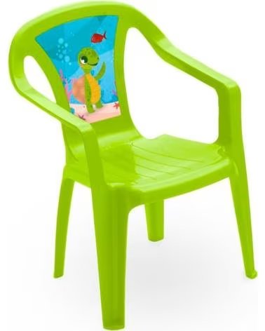 PROGARDEN KINDER-GARTENSTUHL MIT VERZIERTER RÜCKENLEHNE MULTICOLOR