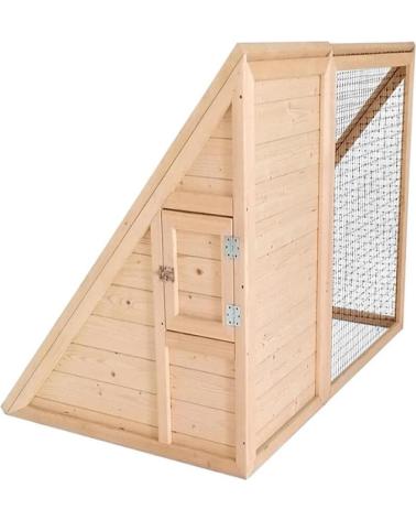 CERLAND CERLAND REFUGIO DE MADERA PARA MASCOTAS CON MALLA METÁLICA MULTICOLOR