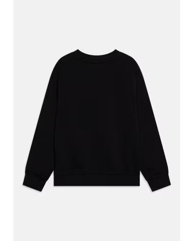 NIKE FELPA GIROCOLLO HQ0975-010 CON LOGO METALLIZZATO NEGRO