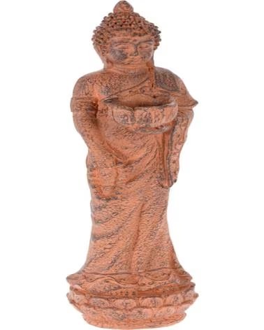 PROGARDEN FIGURA DECORATIVA BUDA EM MADEIRA ESCULPIDA MULTICOLOR