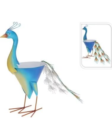 PROGARDEN FIGURINE DÉCORATIVE PAON EN MÉTAL MULTICOLOR