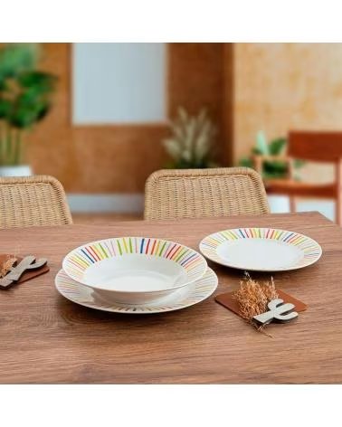 QUID PORZELLANGESCHIRR MIT STREIFENDESIGN MULTICOLOR