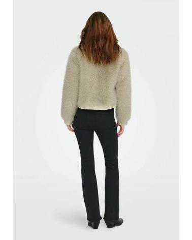 ONLY CHAQUETA DE PELO SINTÉTICO CON BOTONES BEIG CLARO