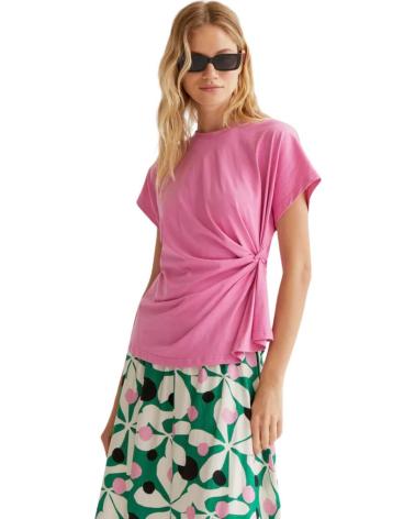 COMPAIA FANTASTICA CAMISETA MANGA CORTA CON DETALLE DE NUDO LATERAL ROSA