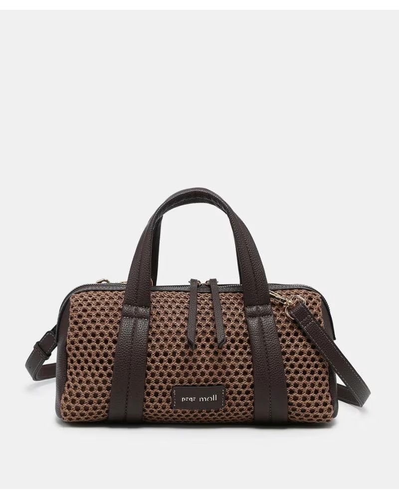 PEPE MOLL BOLSO BOWLING REJILLA MARRON — 261300 MARRóN