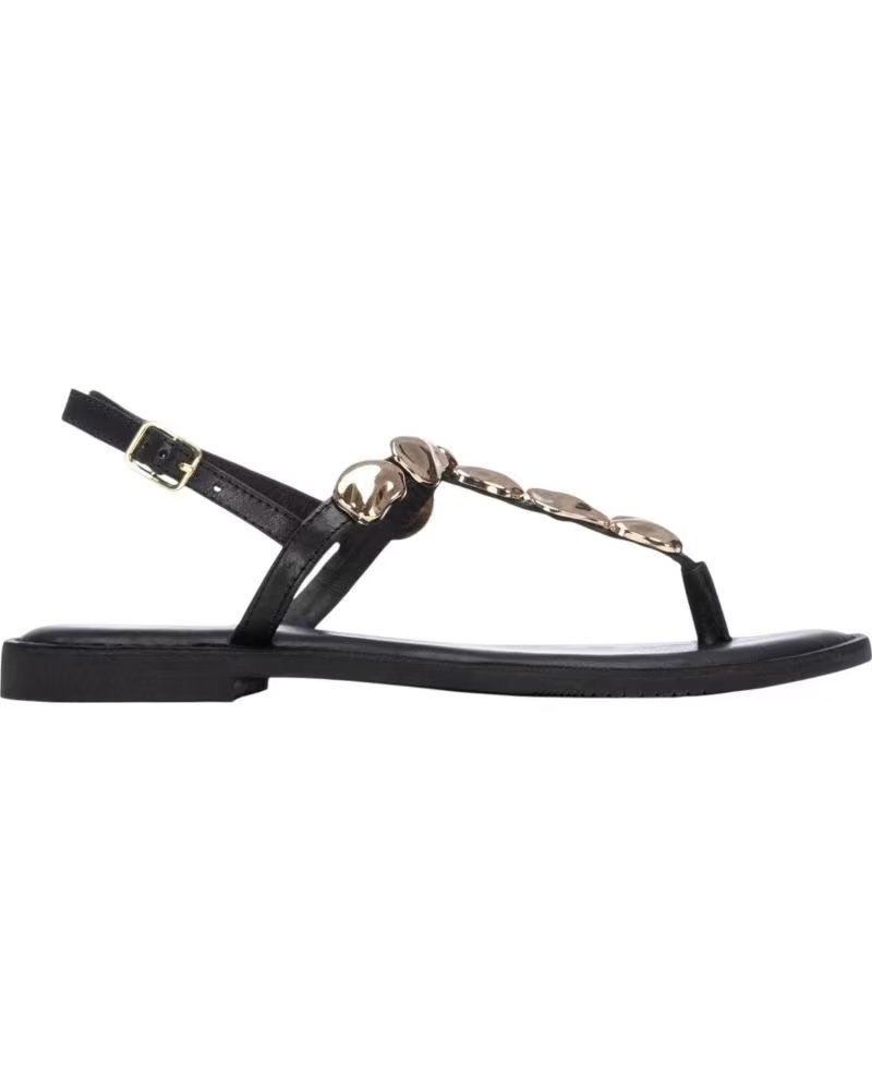 CARMELA FLACHE SANDALEN CARMELA 163293 MIT METALLDETAIL NEGRO