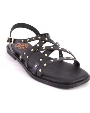 PORRONET SANDALIAS PLANAS 3223 CON TACHUELAS NEGRO
