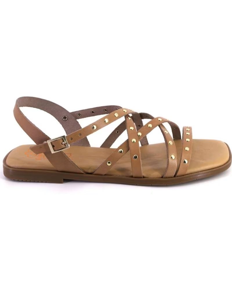 PORRONET PORRONET 3223 LEATHER SANDALS WITH STRAPS AND STUDS TAUPE