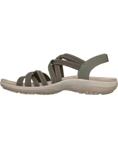 SKECHERS SANDALI SPORTIVI CON CINTURINI INTRECCIATI KAKI