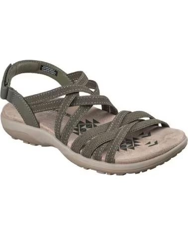 SKECHERS SANDALI SPORTIVI CON CINTURINI INTRECCIATI KAKI