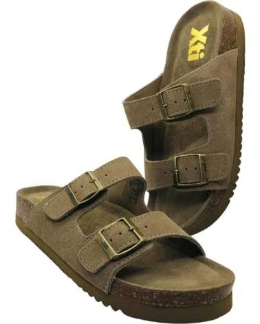 SANDALIA BIO XTI 142552 CON DOBLE HEBILLA AJUSTABLE MARRóN