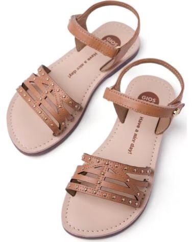GIOSEPPO SANDALIAS PLANAS NINA GIOSEPPO CON DETALLE DE TACHUELAS CAMEL