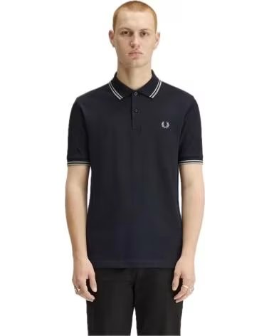 FRED PERRY Polo De Manga Corta M3600 en negro para hombre AZUL MARINO-ALGA MARINA