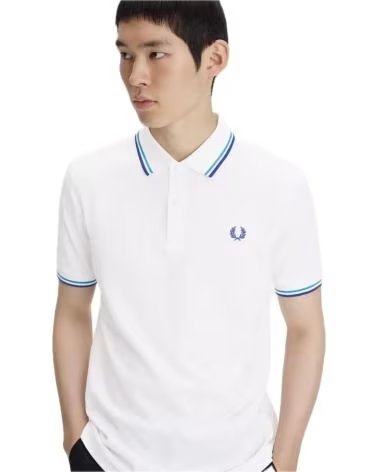 FRED PERRY POLO FRED PERRY M3600 CON DETALLE EN CUELLO Y MANGAS BLANCO