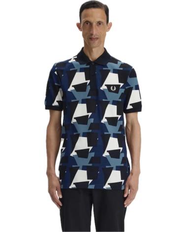 FRED PERRY POLO FRED PERRY M2660 ESTAMPADO GEOMÉTRICO BEIGE