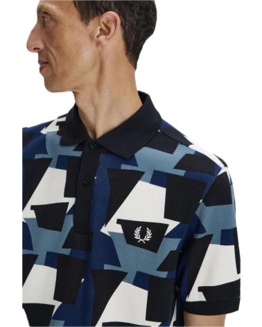 FRED PERRY POLO FRED PERRY M2660 ESTAMPADO GEOMÉTRICO BEIGE