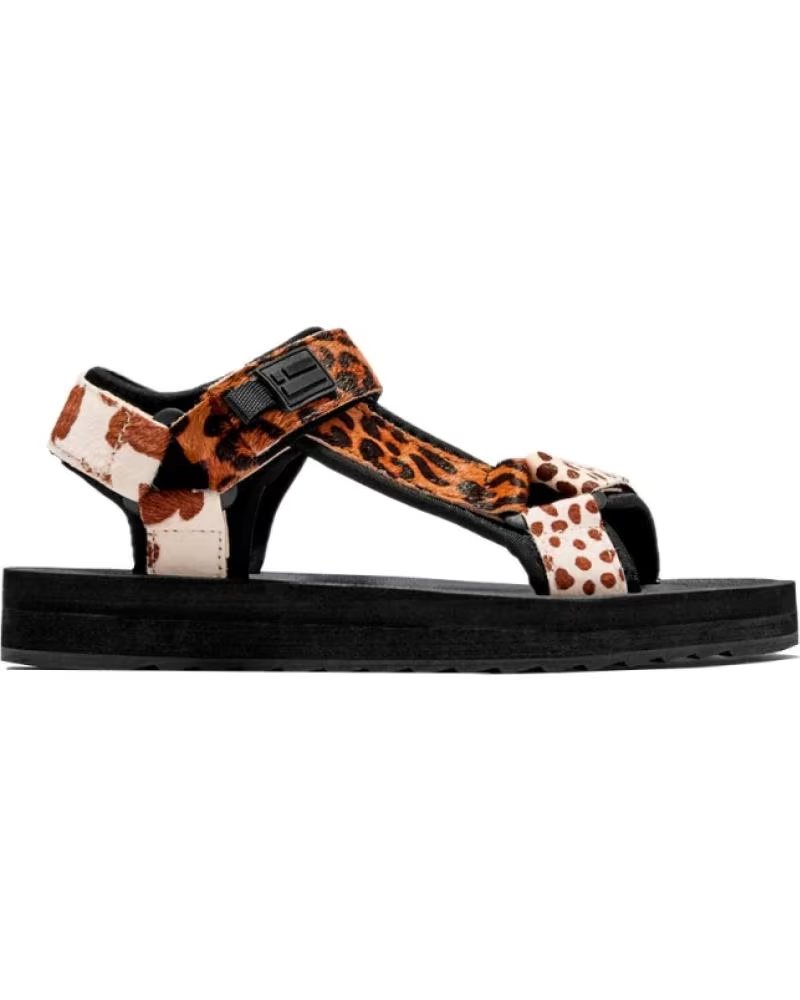 D. FRANKLIN SANDALI BASSI DONNA DFSH361017 STAMPA ANIMALIER NEGRO