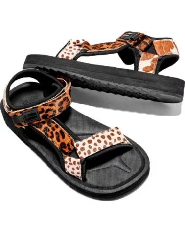 D. FRANKLIN SANDALI BASSI DONNA DFSH361017 STAMPA ANIMALIER NEGRO