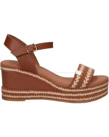 SANDALIAS DE PLATAFORMA POPA ARAMBOL EN CUERO Y YUTE MARRÓN CB41002-003