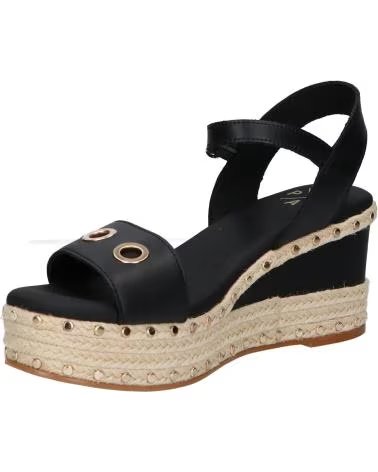 SANDALI CON ZEPPA POPA ARAMBOL CON BORCHIE E CINTURINO NEGRO NAPA CB48801 002