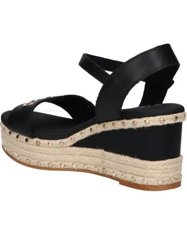 SANDALI CON ZEPPA POPA ARAMBOL CON BORCHIE E CINTURINO NEGRO NAPA CB48801 002