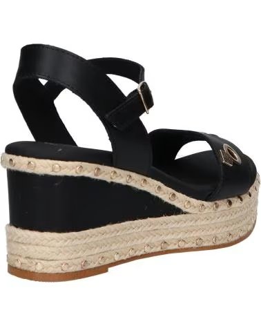 SANDALI CON ZEPPA POPA ARAMBOL CON BORCHIE E CINTURINO NEGRO NAPA CB48801 002